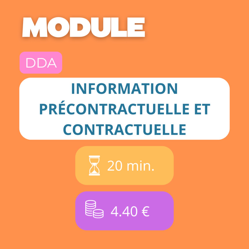 Module - Information précontractuelle et contractuelle (DDA)