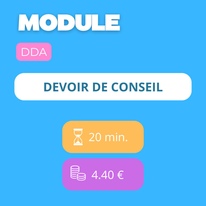 Module - Devoir de conseil (DDA)