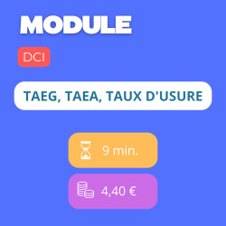 Module - TAEG, TAEA, taux d'usure (DCI)