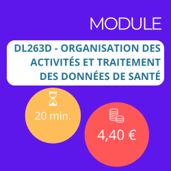 Module - Organisation des activités et traitement des données de santé (DDA)