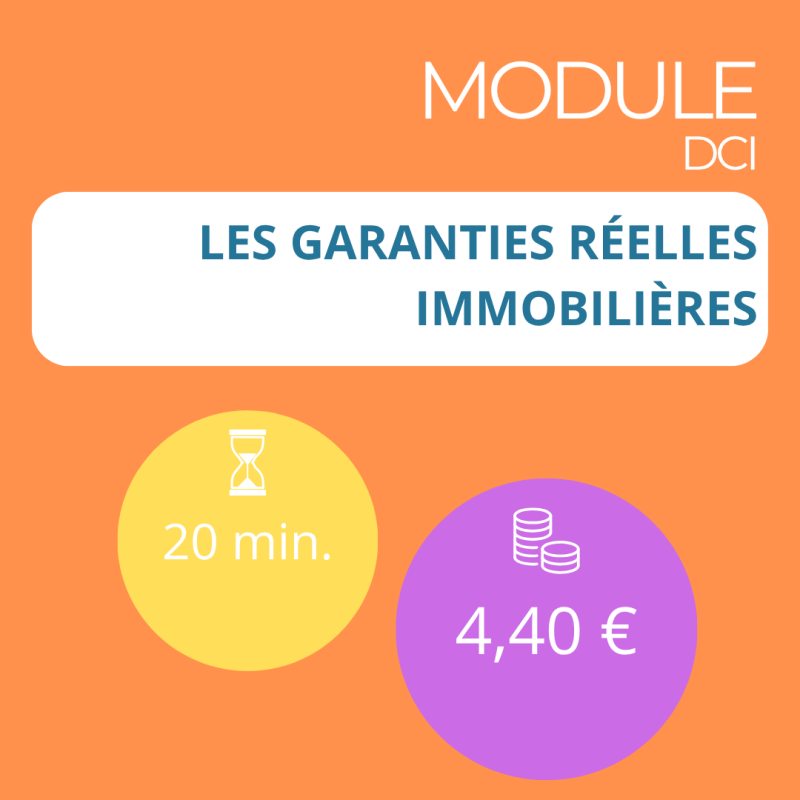 Module - Les garanties réelles immobilières (DCI) Module - Les garanties réelles immobilières (DCI)